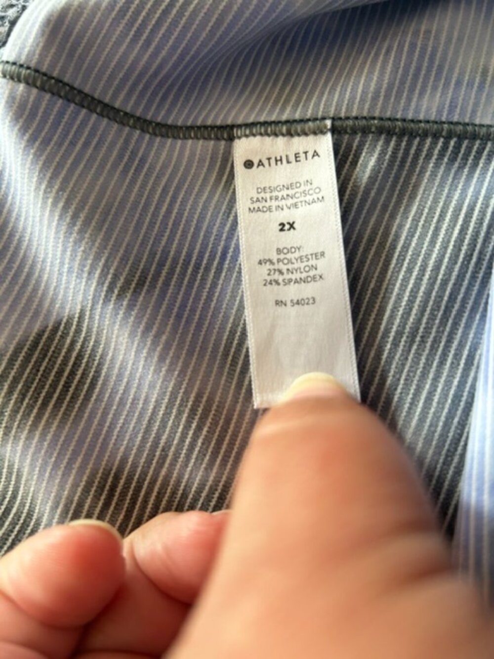 ATHLETA Capri Leggings Women's 2X Blue Salutation Stash‎ Pocket II EUC - Picture 4 of 9